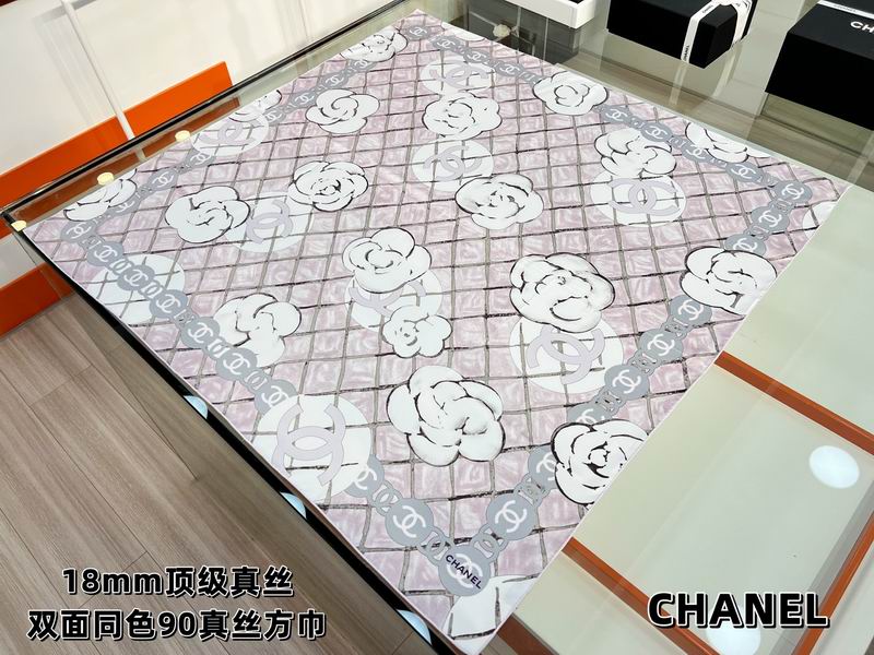 CHanel Silk Scarf 90X90cm E01 (27)