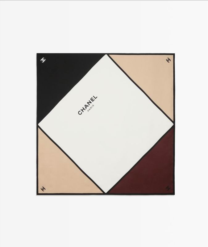 Chanel silk scarf 88.5X88.5cm E47 (8)