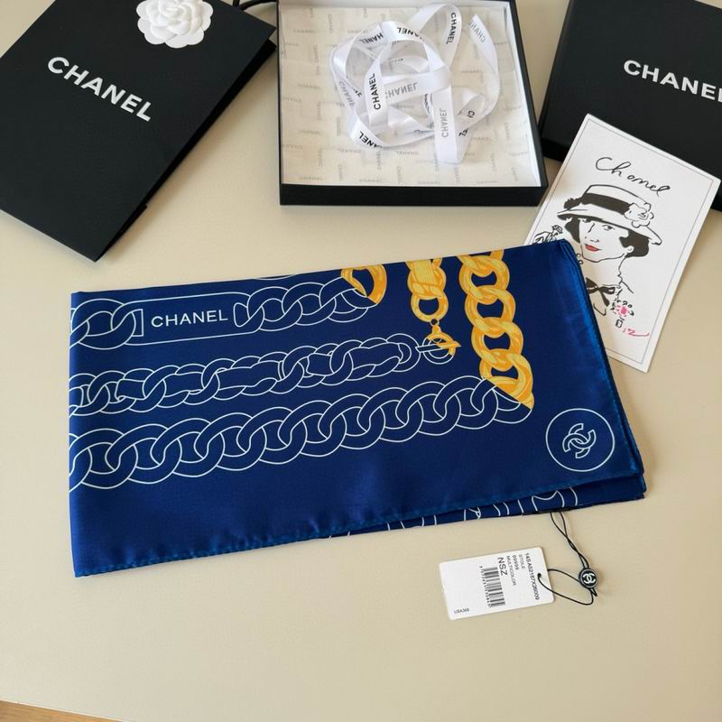 Chanel silk scarf 90X90cm E13 (3)