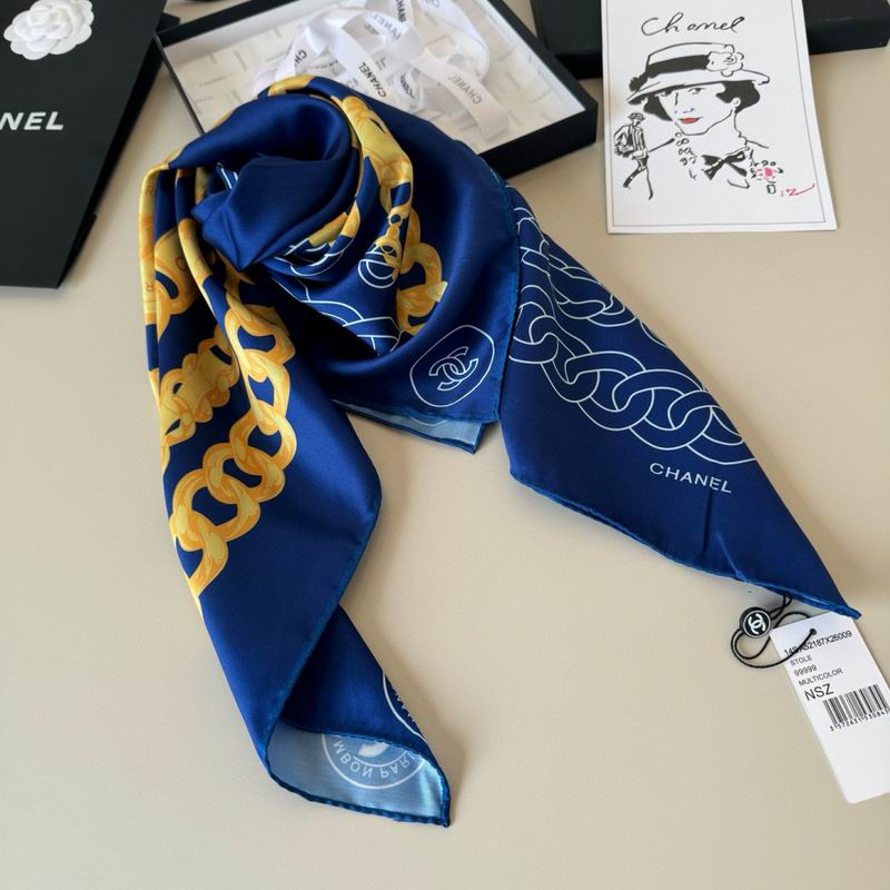 Chanel silk scarf 90X90cm E13 (5)
