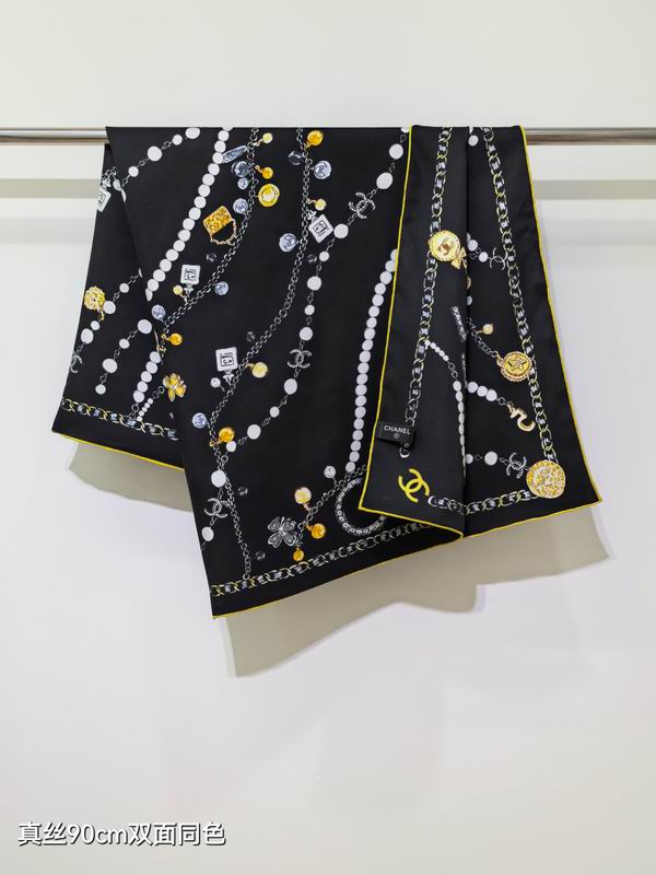 Chanel silk scarf 90X90cm E30 (13)