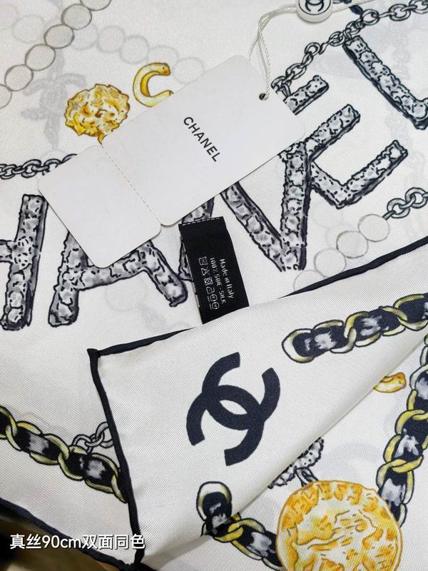 Chanel silk scarf 90X90cm E30 (4)