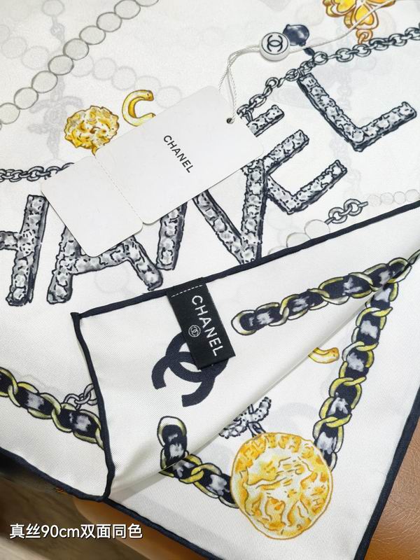Chanel silk scarf 90X90cm E30 (5)