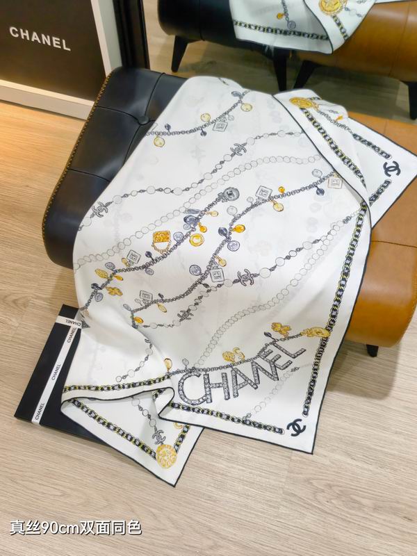 Chanel silk scarf 90X90cm E30 (7)