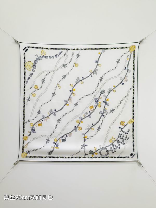 Chanel silk scarf 90X90cm E30 (9)