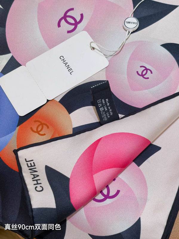 Chanel silk scarf 90X90cm E50 (4)