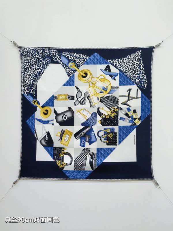 Dior Silk Scarf 90X90cm E30 (27)