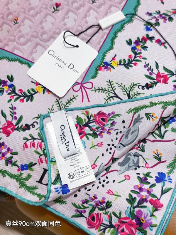 Dior Silk Scarf 90X90cm E31 (2)