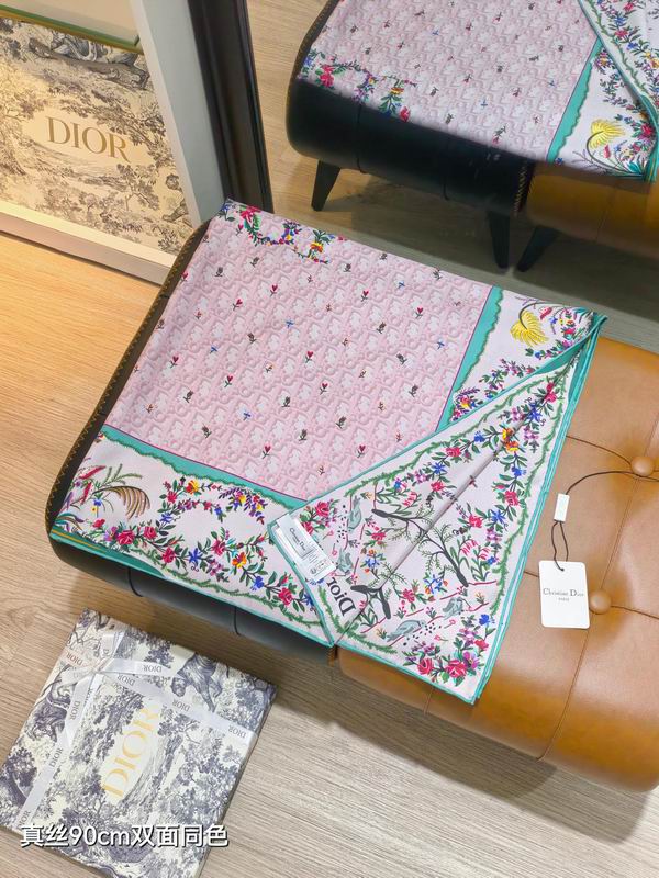 Dior Silk Scarf 90X90cm E31 (5)