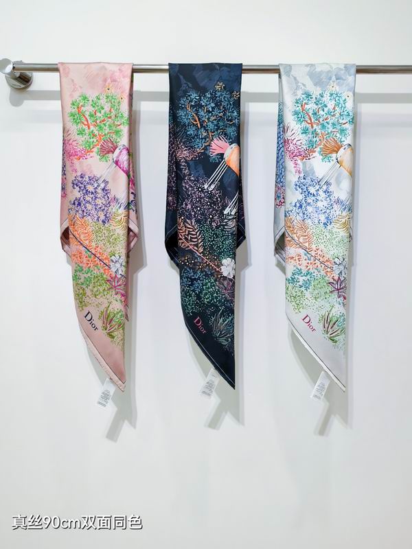 Dior Silk Scarf 90X90cm E33 (17)