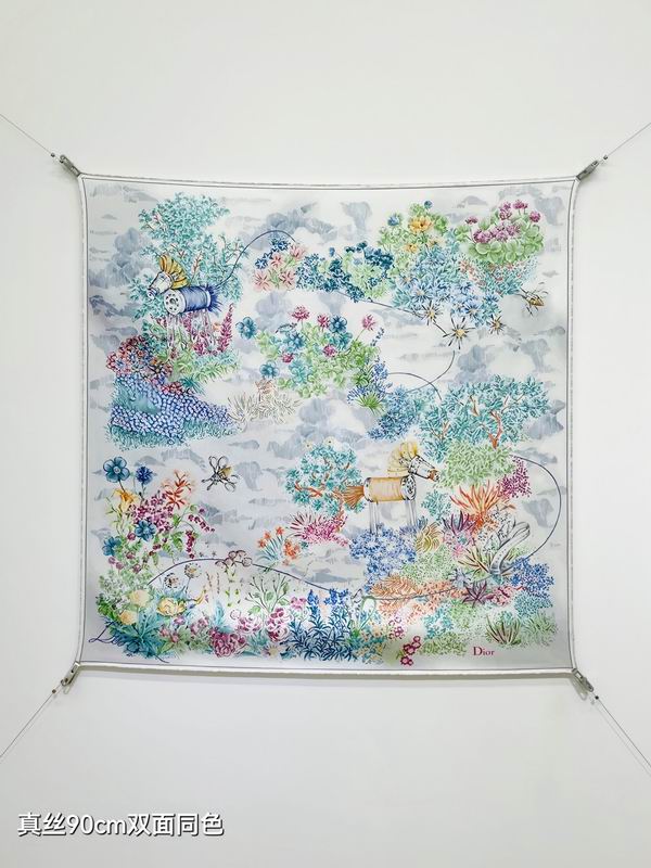 Dior Silk Scarf 90X90cm E33 (23)