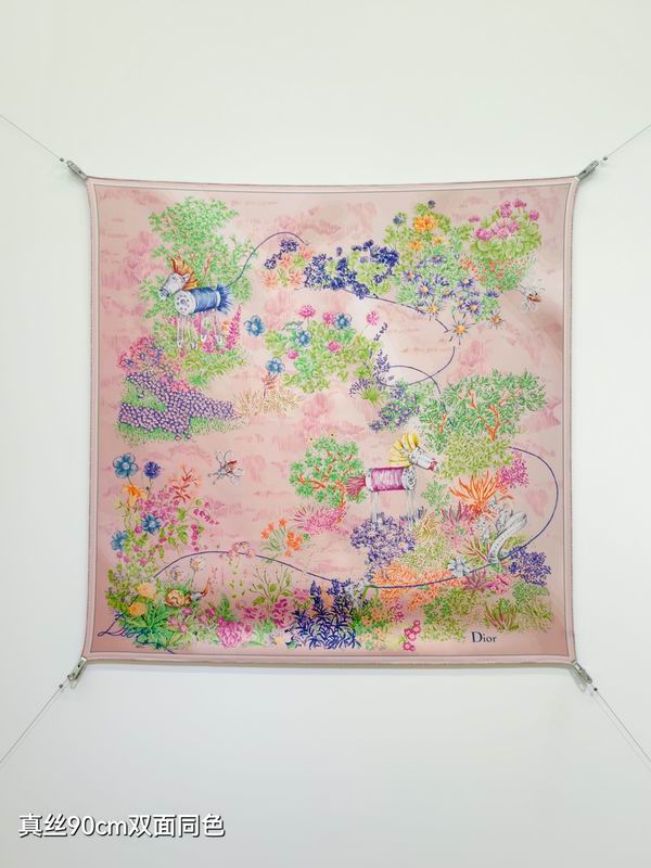 Dior Silk Scarf 90X90cm E33 (5)