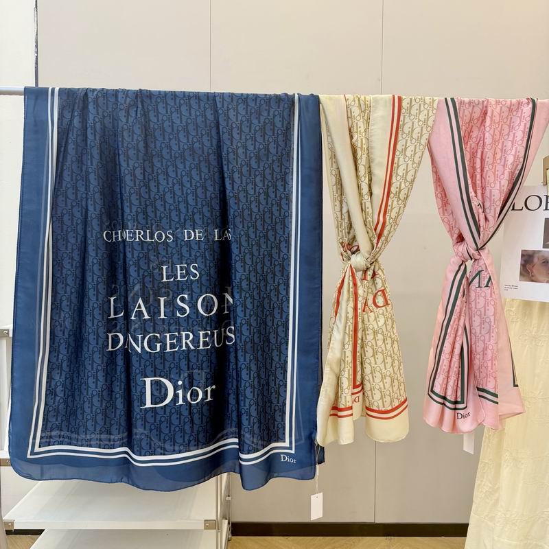 Dior silk scarf 90-180cm E50 (1)