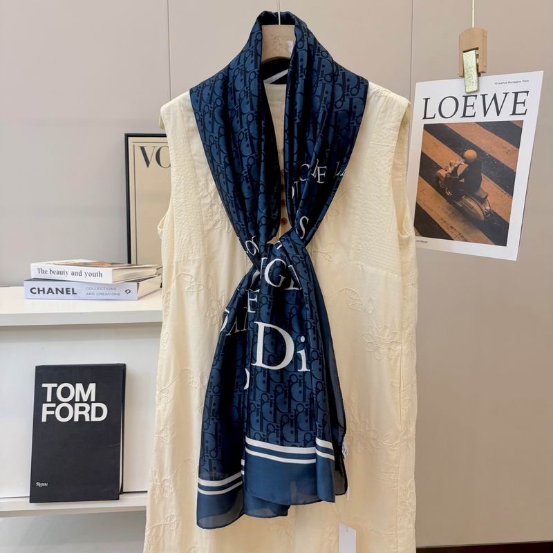 Dior silk scarf 90-180cm E50 (10)