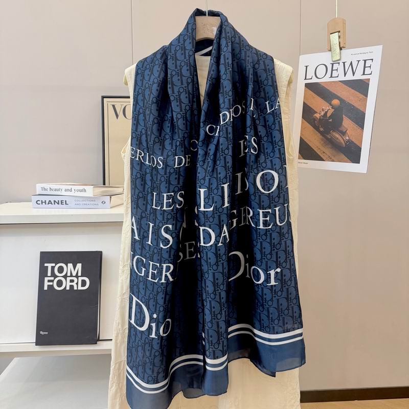 Dior silk scarf 90-180cm E50 (9)