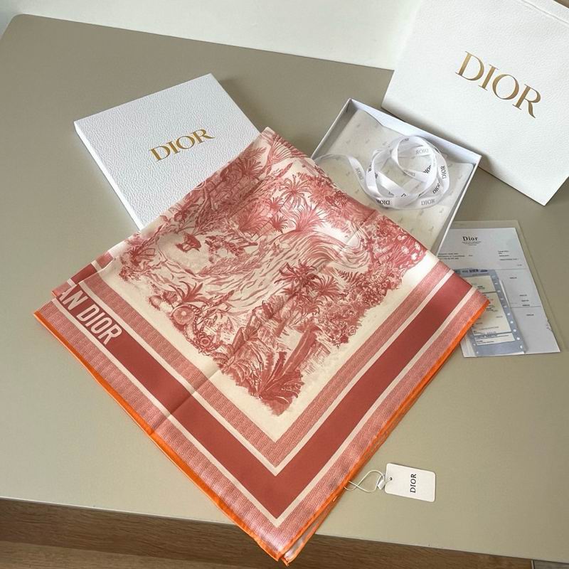 Dior silk scarf 90X90cm E14 (17)