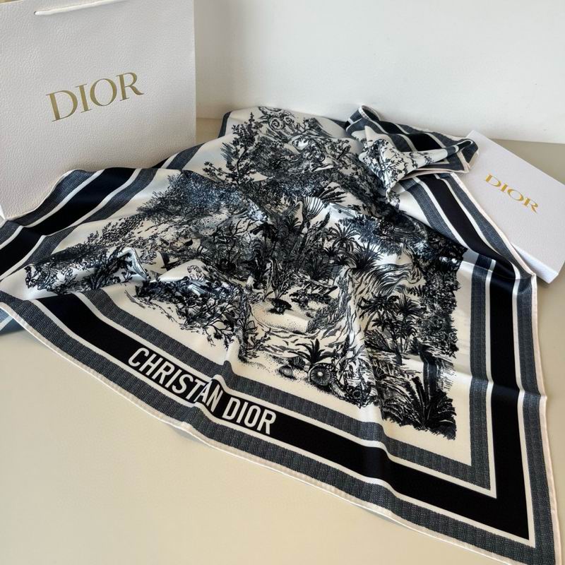 Dior silk scarf 90X90cm E14 (6)