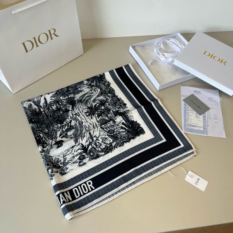 Dior silk scarf 90X90cm E14 (7)