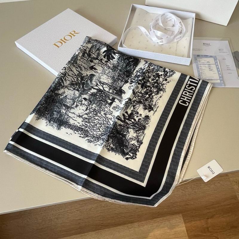 Dior silk scarf 90X90cm E14 (8)