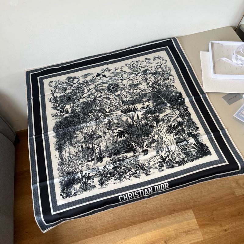 Dior silk scarf 90X90cm E14 (9)