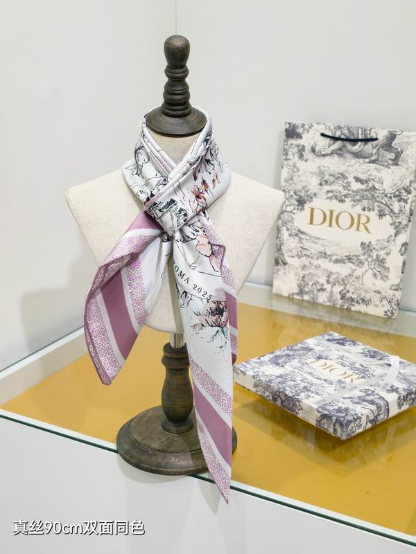 Dior silk scarf 90X90cm E60 (1)