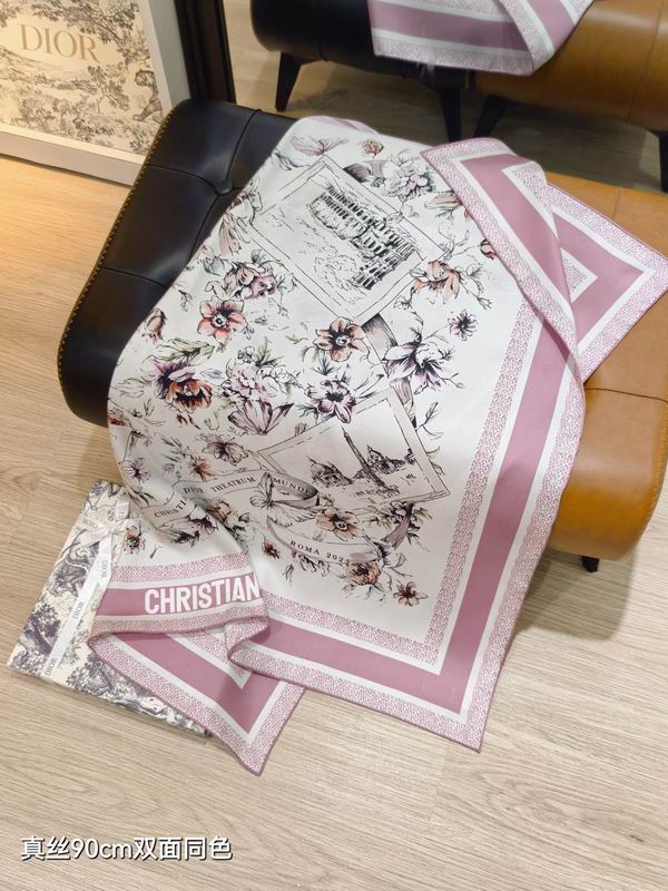 Dior silk scarf 90X90cm E60 (6)