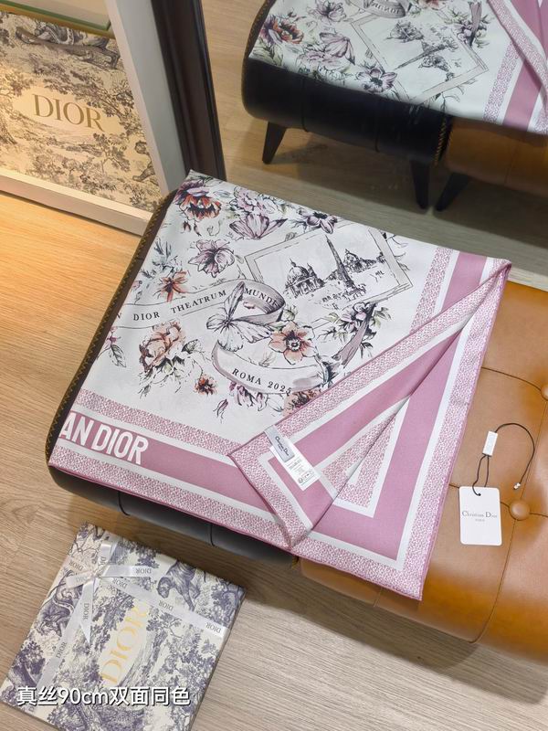 Dior silk scarf 90X90cm E60 (7)