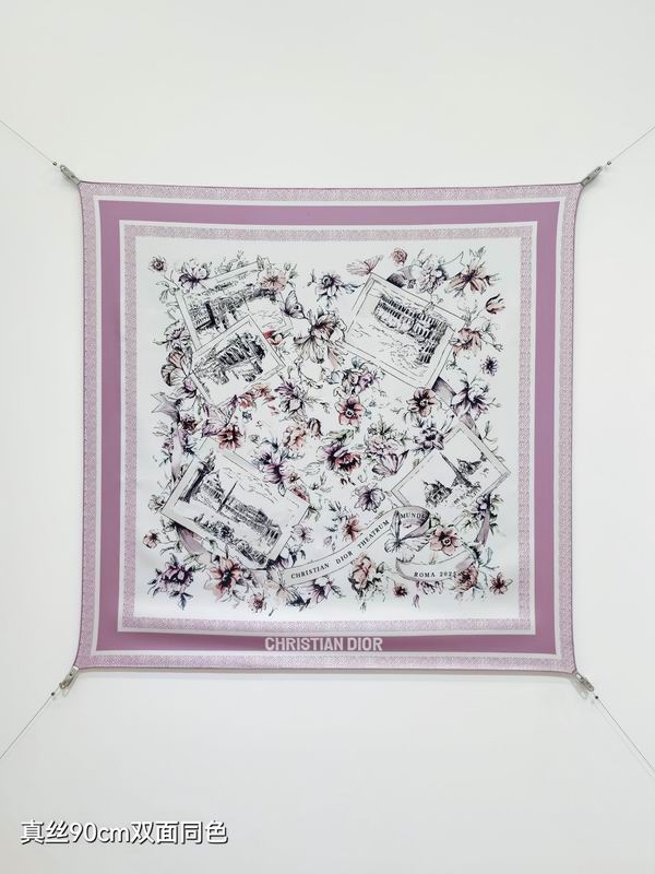 Dior silk scarf 90X90cm E60 (8)