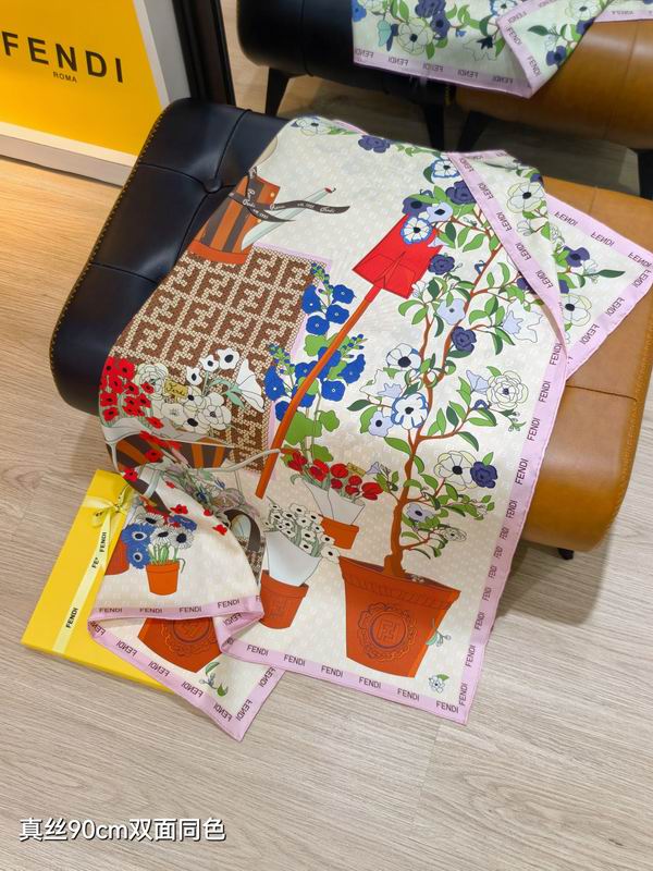 Fendi Silk Scarf 90X90cm E36 (14)