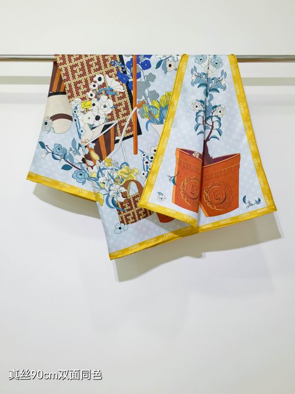 Fendi Silk Scarf 90X90cm E36 (2)
