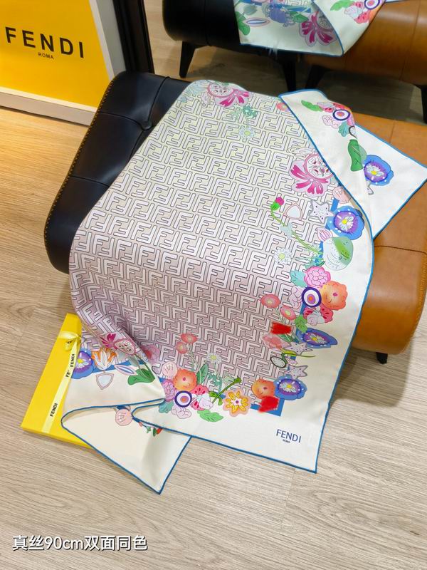 Fendi Silk Scarf 90X90cm E37 (5)