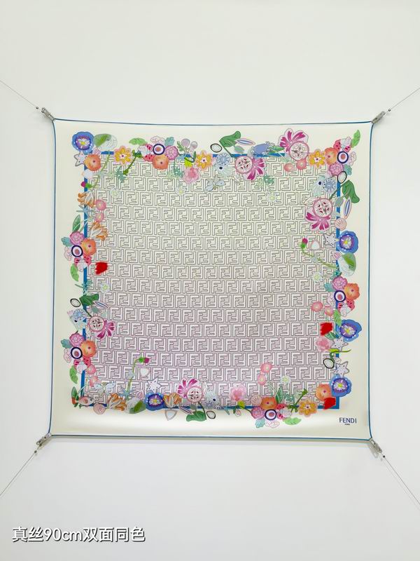 Fendi Silk Scarf 90X90cm E37 (7)