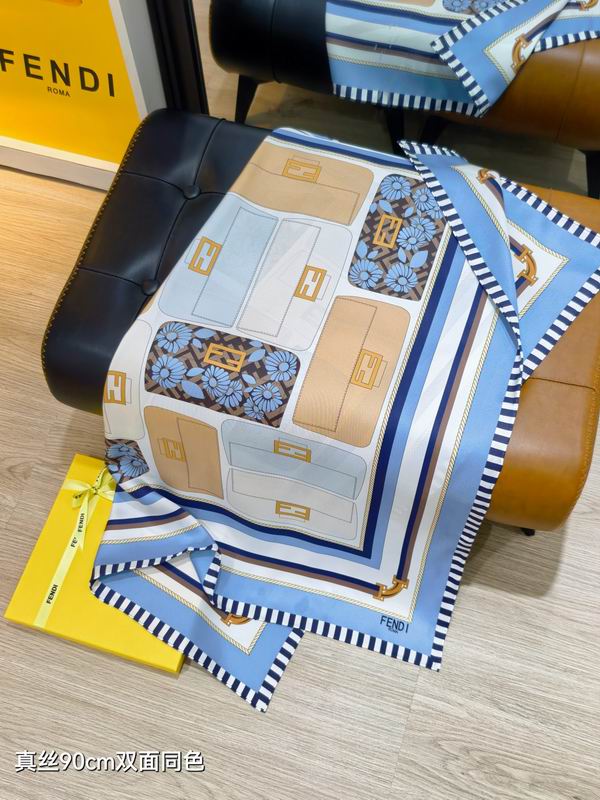 Fendi Silk Scarf 90X90cm E41 (5)