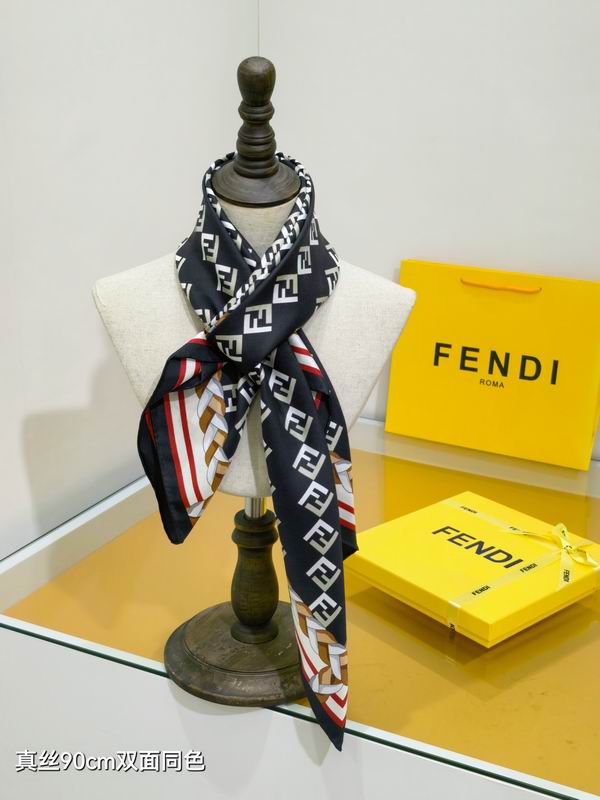 Fendi silk scarf 90X90cm E48 (11)