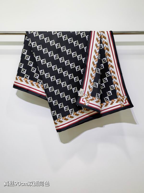Fendi silk scarf 90X90cm E48 (12)