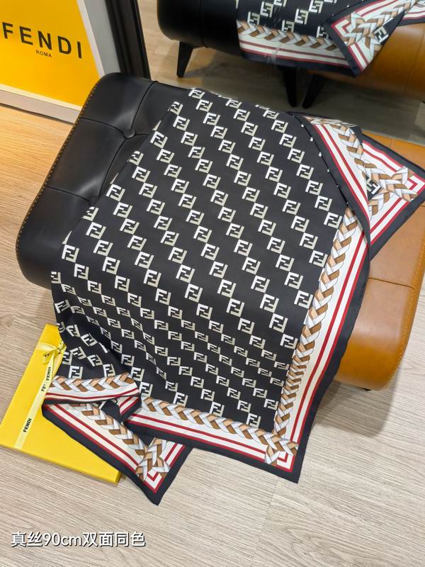 Fendi silk scarf 90X90cm E48 (16)