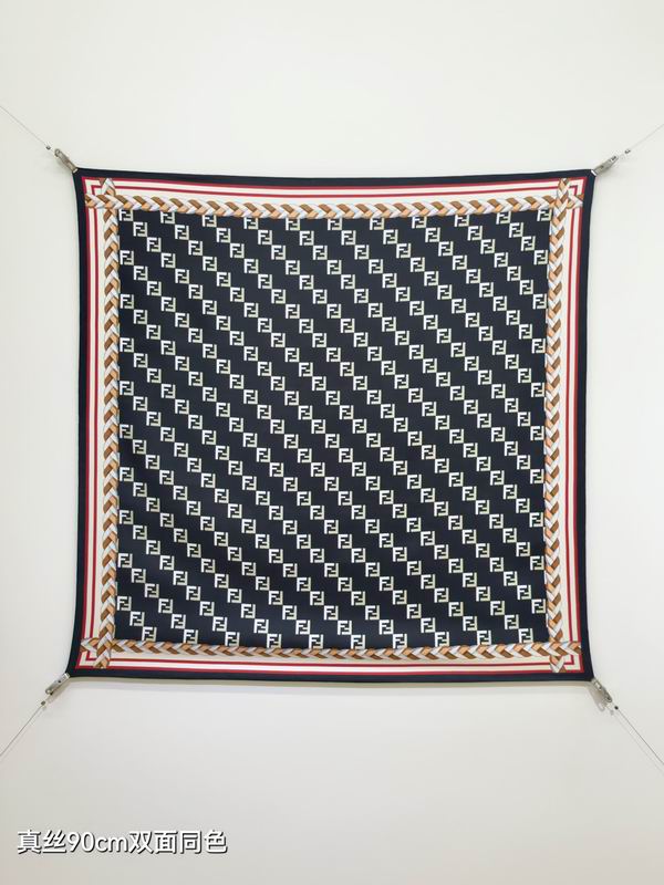 Fendi silk scarf 90X90cm E48 (18)