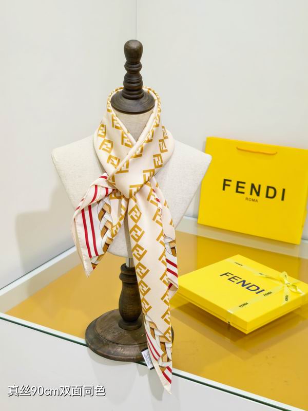 Fendi silk scarf 90X90cm E48 (2)