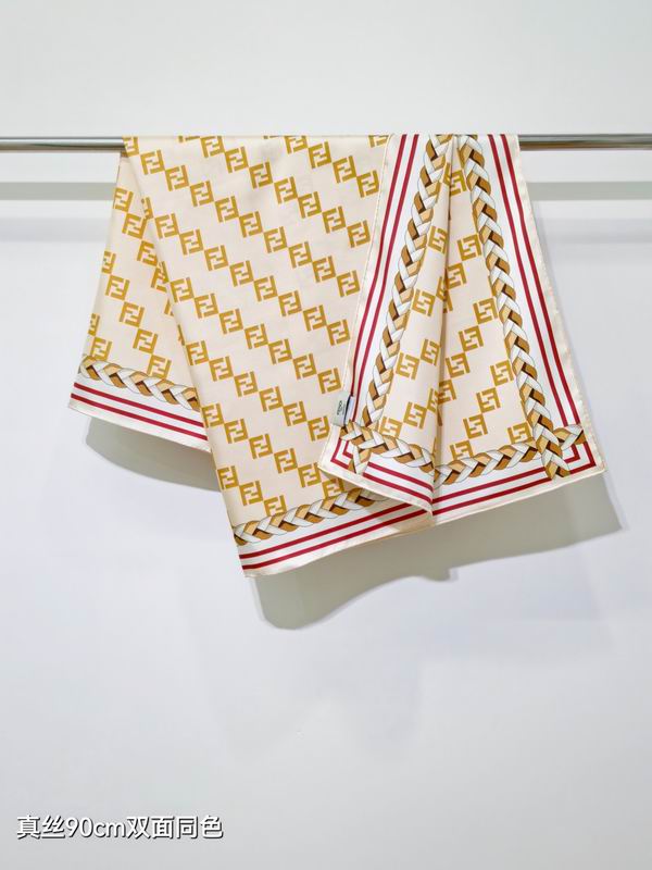 Fendi silk scarf 90X90cm E48 (3)