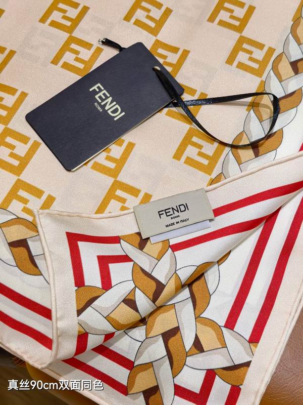 Fendi silk scarf 90X90cm E48 (5)