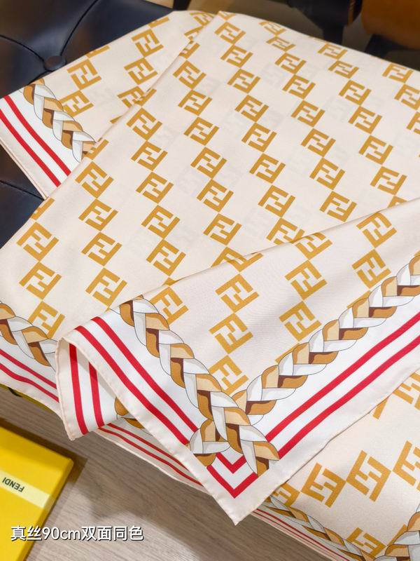 Fendi silk scarf 90X90cm E48 (6)