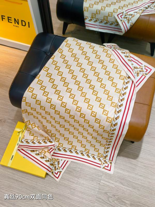 Fendi silk scarf 90X90cm E48 (7)