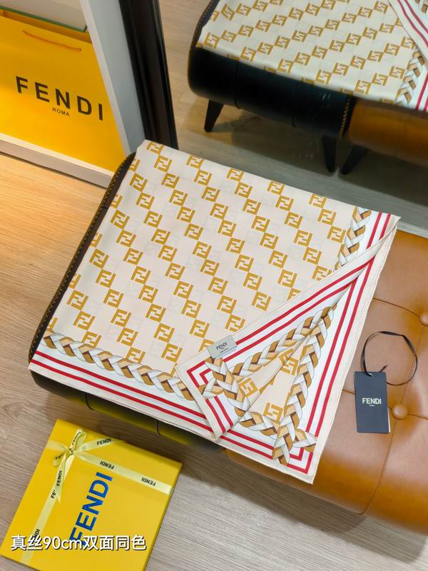 Fendi silk scarf 90X90cm E48 (8)