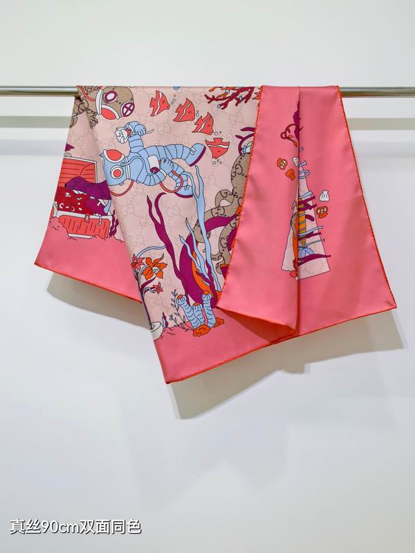 Gucci silk scarf 90X90cm E52 (2)