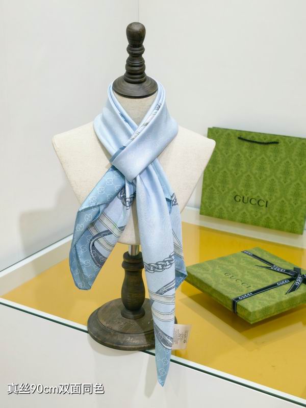 Gucci silk scarf 90X90cm E59 (1)