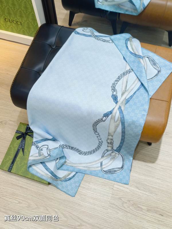 Gucci silk scarf 90X90cm E59 (7)