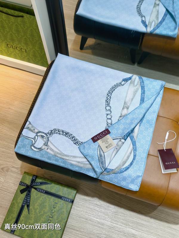 Gucci silk scarf 90X90cm E59 (8)