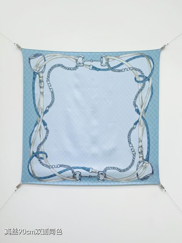 Gucci silk scarf 90X90cm E59 (9)
