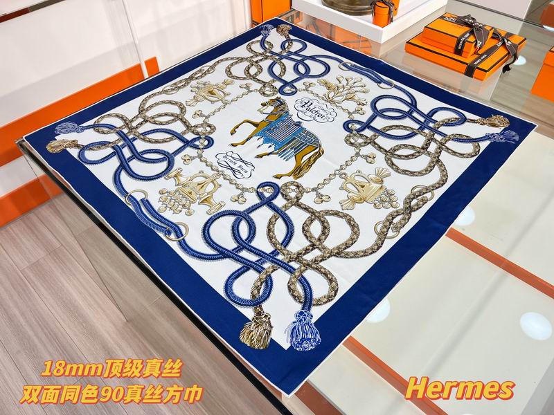 Hermes Silk Scarf 88X88cm E21 (27)