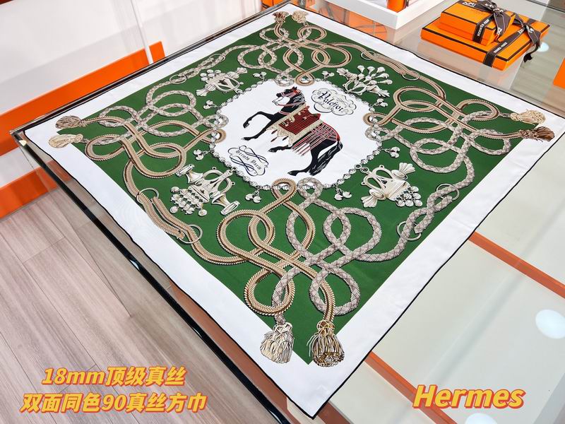 Hermes Silk Scarf 88X88cm E21 (9)